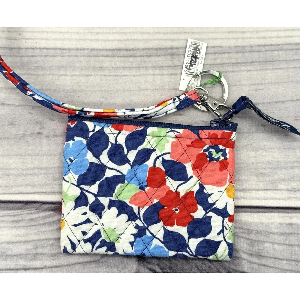 VERA BRADLEY SUMMER COTTAGE COIN PURSE AND‎ LANYARD - NEW WITH TAGS